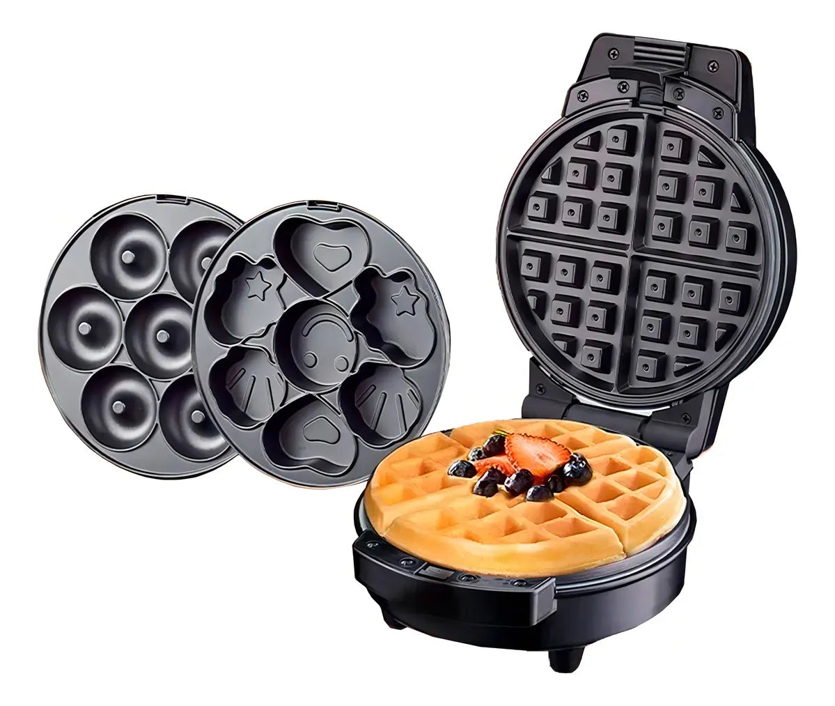 MÁQUINA DE WAFFLES, DONUTS E BOLOS 3 EM 1 SOKANY (ANTIADERENTE)